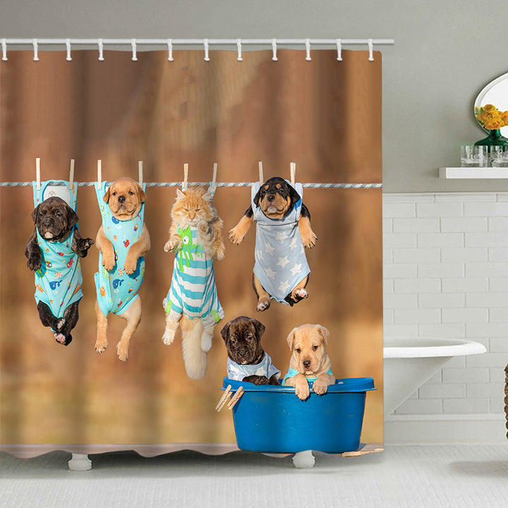 Artistic Dog Illustration Shower Curtain Stornfield