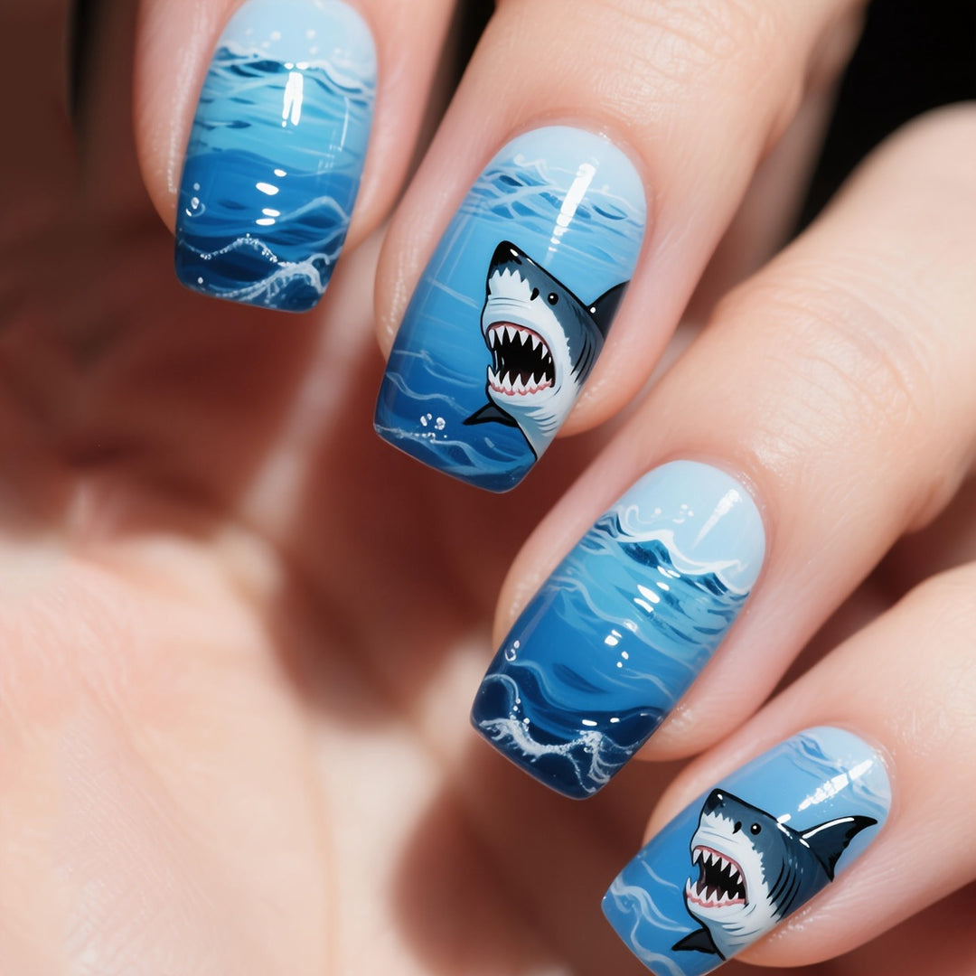Creative nail art with spectacular shark motif Stornfield