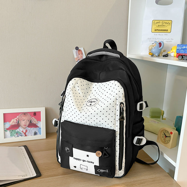 Playful Polka Dot Casual Backpack Stornfield