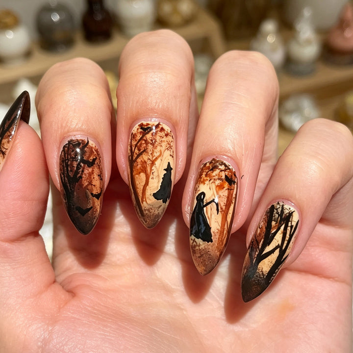Artificial Nails in Creative Autumn Forest Design Stornfield