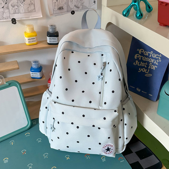 Playful Polka Dot Casual Backpack Stornfield
