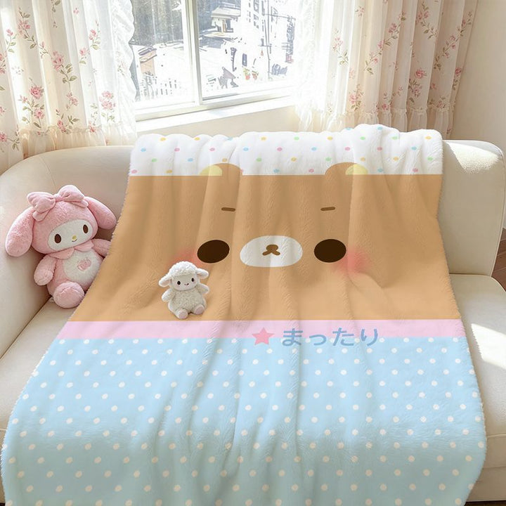 Adorable Cartoon-Themed Fleece Throw Blanket