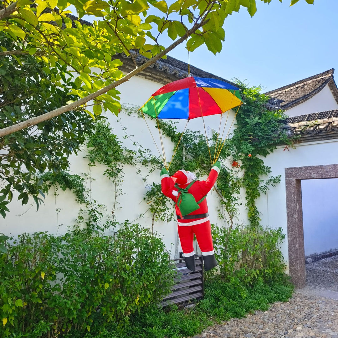 Decorative Santa Claus figure with parachute