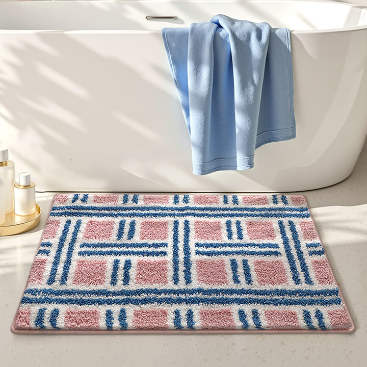 Plush Striped Bath Mat Stornfield