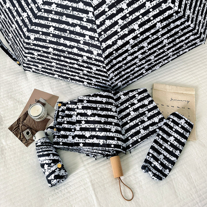 Women Foldable Umbrella with Stylish Stripe Pattern Stornfield