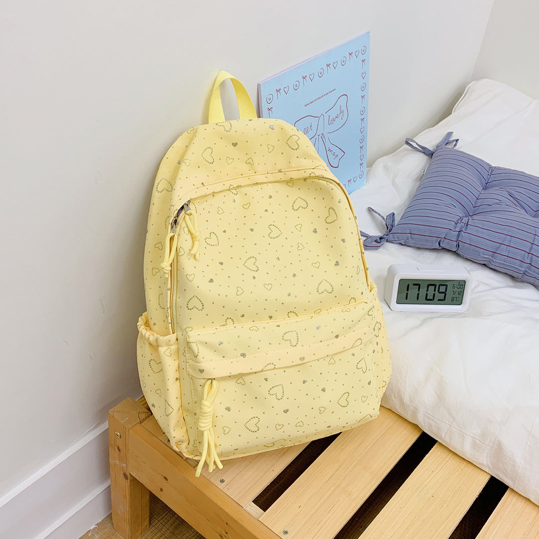 Heart-Patterned School Backpack Stornfield