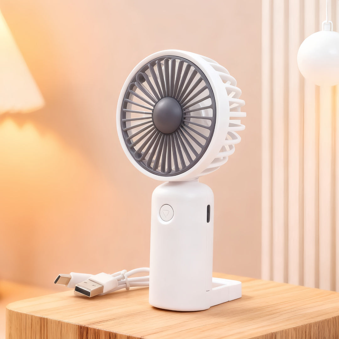 Women's Portable Hand Fan with USB-C Connection and Innovative Design Stornfield