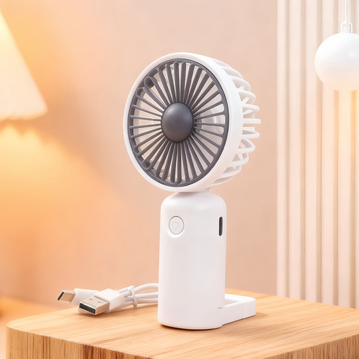 Women's Portable Hand Fan with USB-C Connection and Innovative Design Stornfield