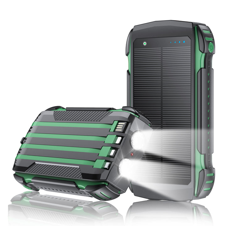 Robust Solar Power Bank with Integrated LED Lighting Stornfield