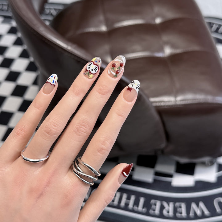Artistic Character-Themed Press-On Nail Art Set Stornfield