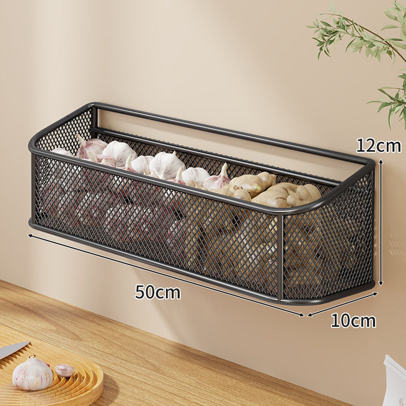 Wall-Mounted Ventilated Metal Mesh Kitchen Produce Basket