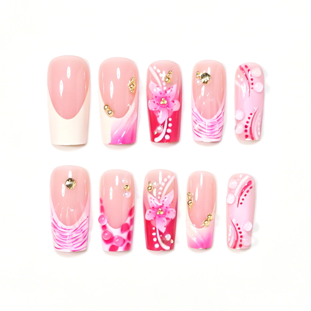 Artistic Decorated Press-On Nail Set Stornfield