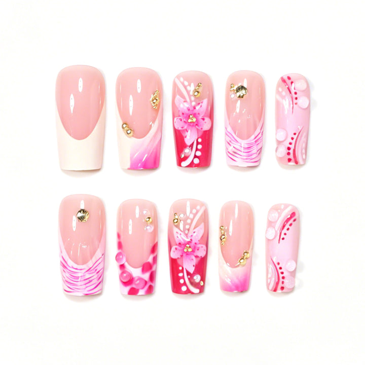 Artistic Decorated Press-On Nail Set Stornfield