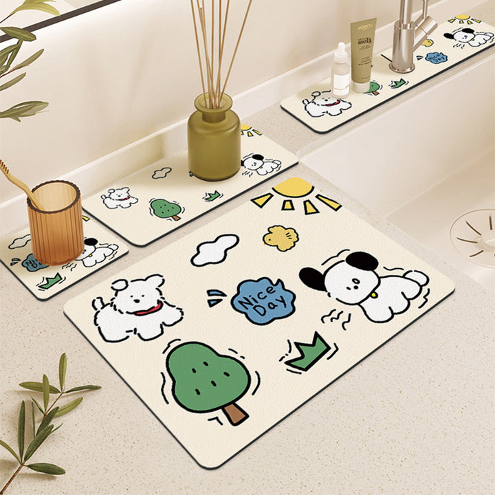 Playful Cat-Themed Kitchen Mat
