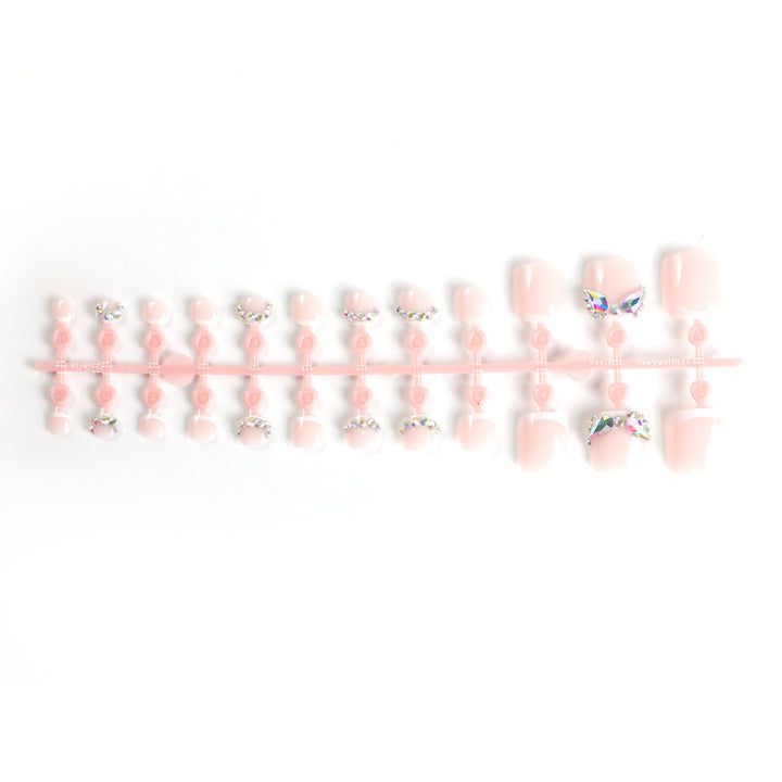 Decorative Press-On Nail Art Set with 3D Butterfly Accents Stornfield