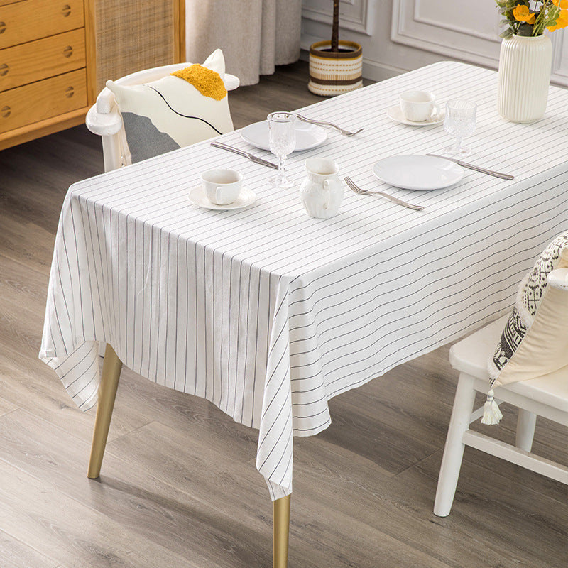 Rectangular tablecloth made of cotton-linen blend with embossed polka dot pattern and water-repellent surface Stornfield