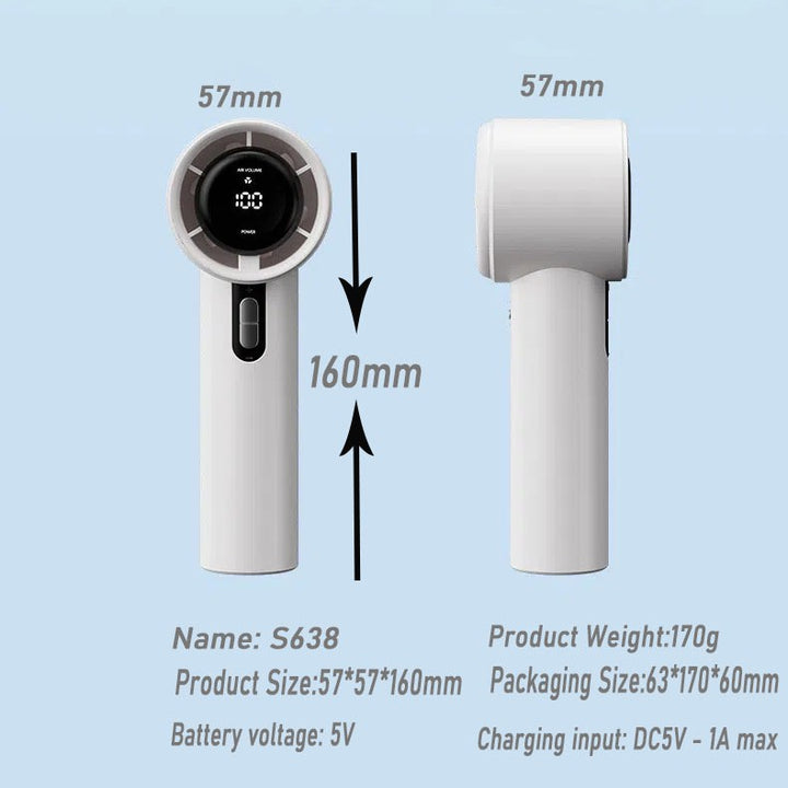 Women's Portable Handheld Fan with Smart LED Display Stornfield