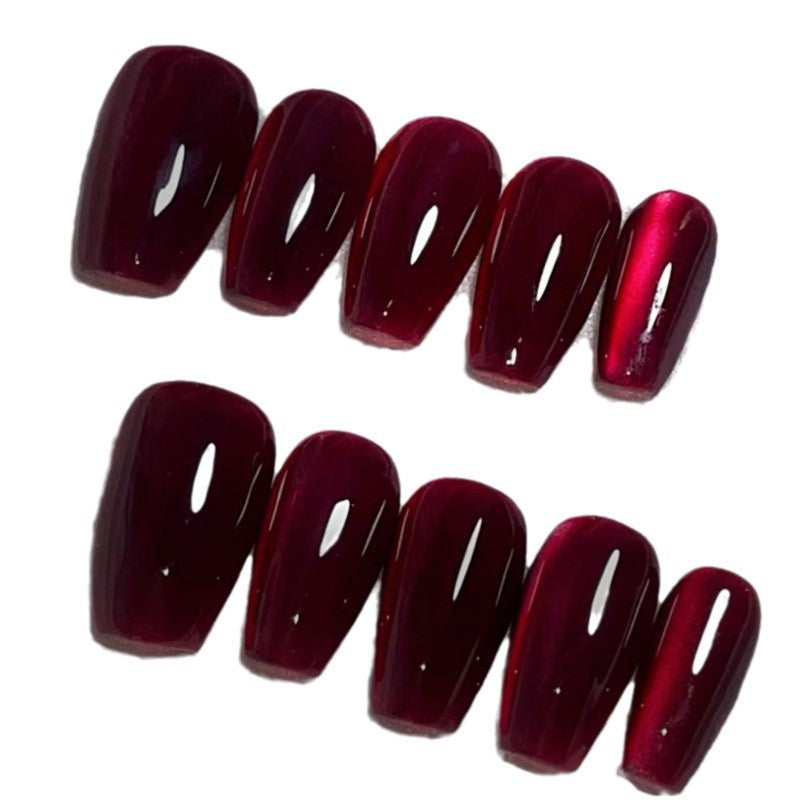 Glossy Deep Red Press-On Nails Stornfield