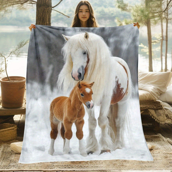 Soft Cartoon Dachshund-Themed Fleece Blanket