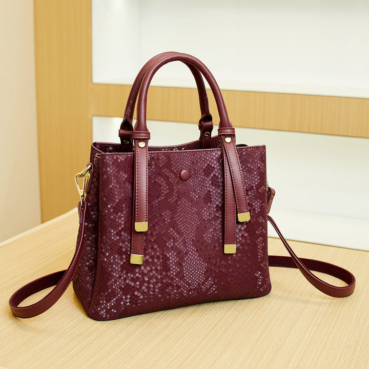 Textured Faux Leather Handbag