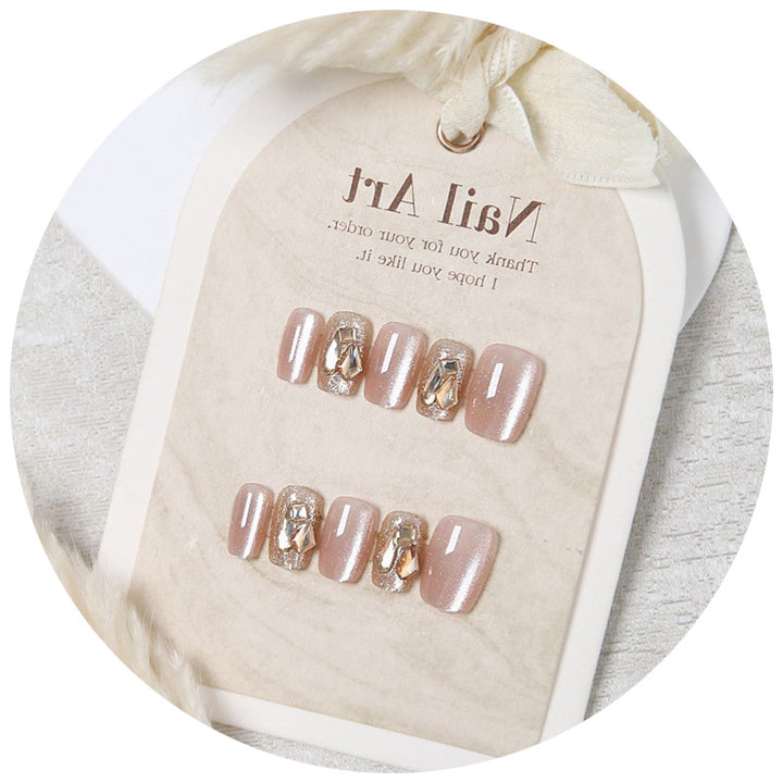 Glamorous Rhinestone-Embellished Press-On Nail Art Stornfield