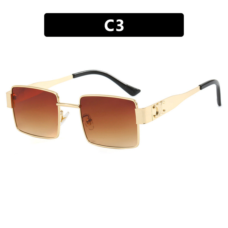 Women's fashionable rectangular sunglasses with high-quality metal frame and polarized lenses Stornfield
