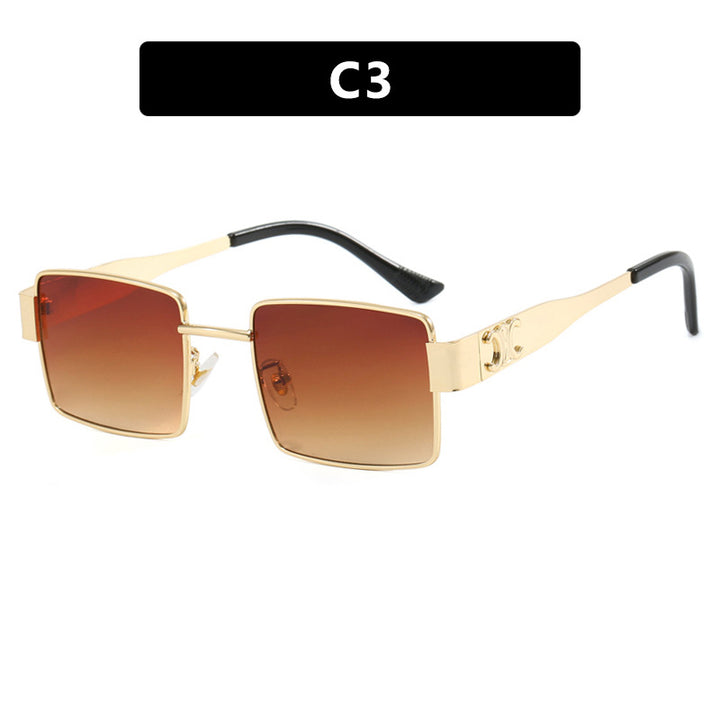 Women's fashionable rectangular sunglasses with high-quality metal frame and polarized lenses Stornfield