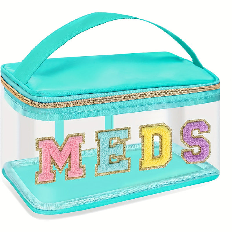 Transparent cosmetic organizer bag with glitter details Stornfield