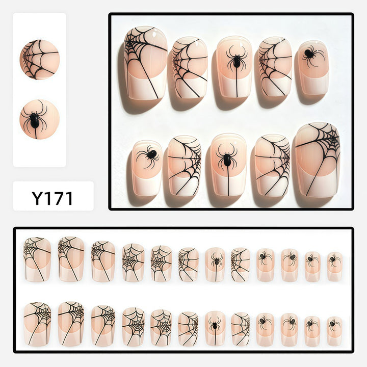 Halloween Artificial Nail Set with Spider Web Design Stornfield
