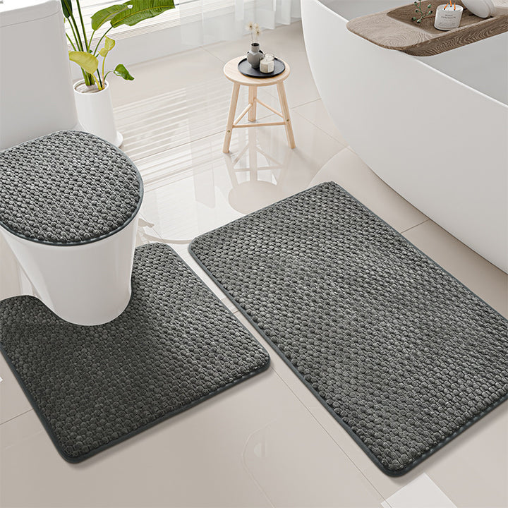 Non-Slip Textured Bathroom Mat Set