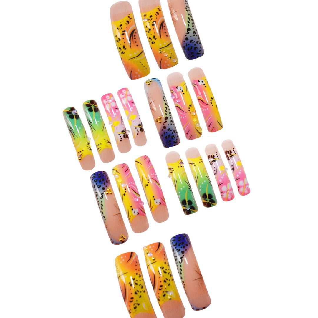Artistic Long Press-On Nail Art Extensions Stornfield