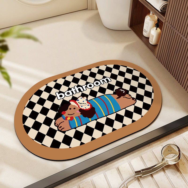 Cute Cartoon Dog Bath Mat Stornfield