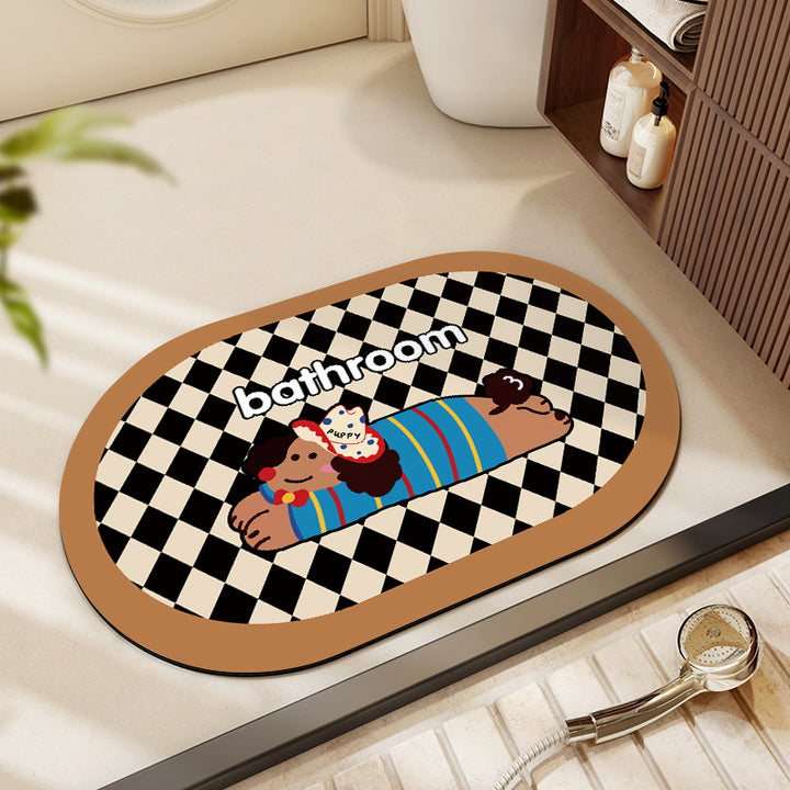 Cute Cartoon Dog Bath Mat Stornfield
