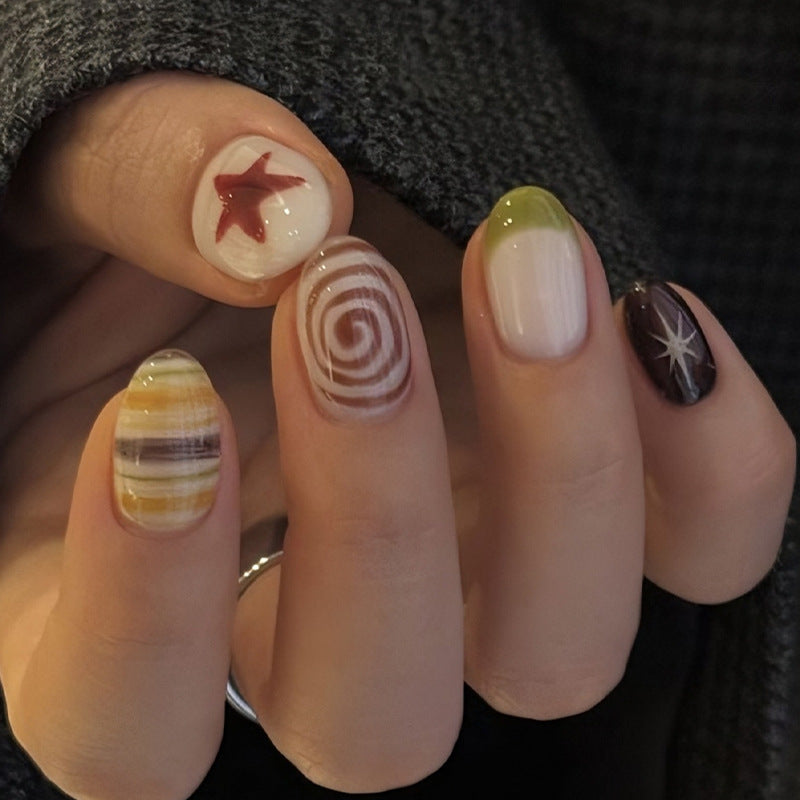 creative nail art set with modern geometric designs Stornfield