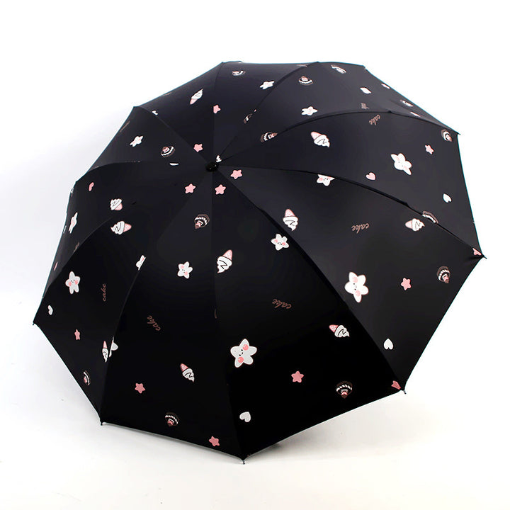 Women's Folding Umbrella with Playful Dessert Motif Stornfield