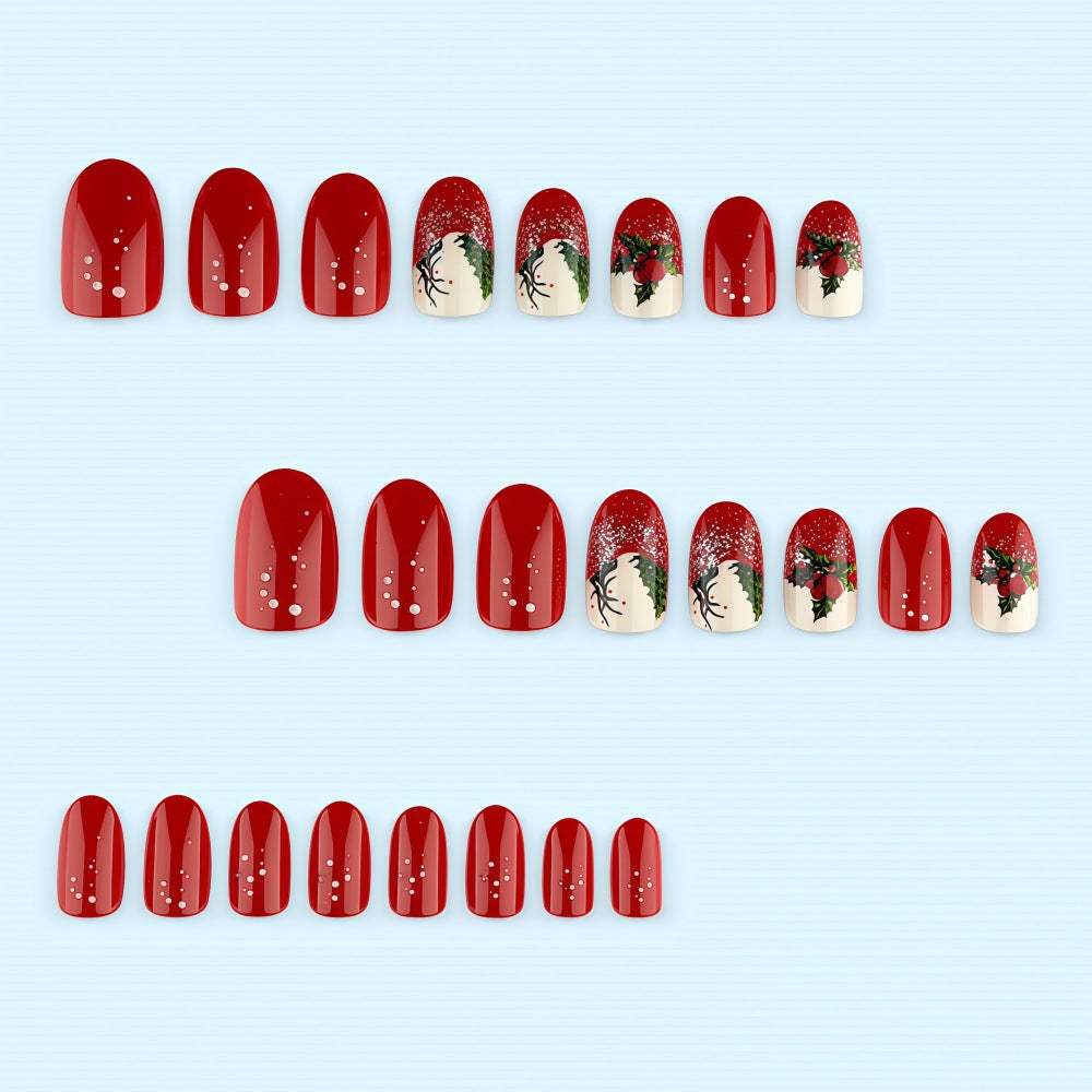 Christmas art nails with festive glitter pattern and Christmas motifs Stornfield