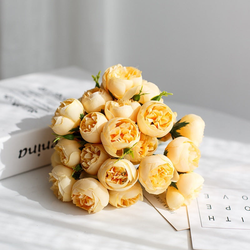 Realistic Synthetic Peony Bouquet