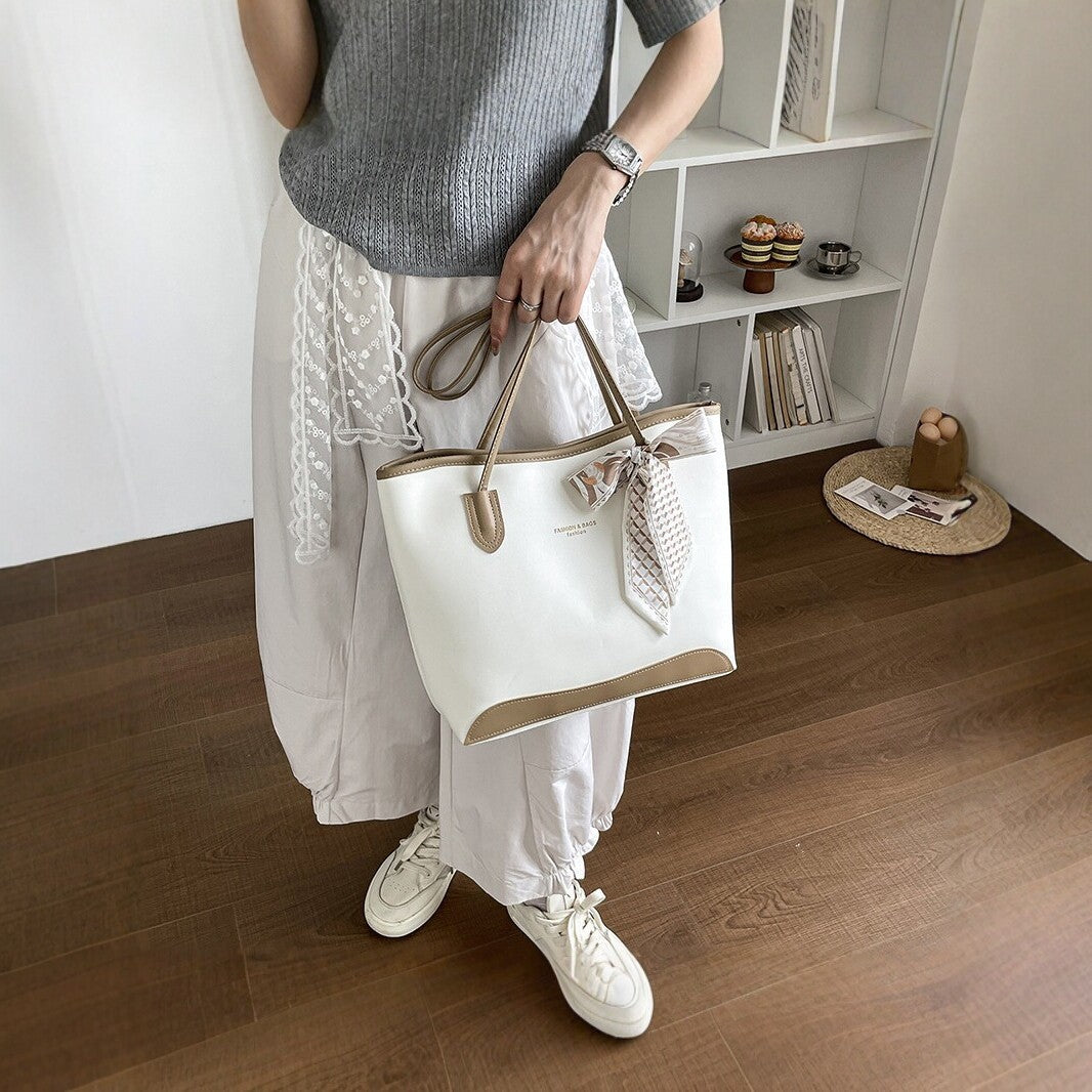 Elegant Bow-Accent Tote Bag