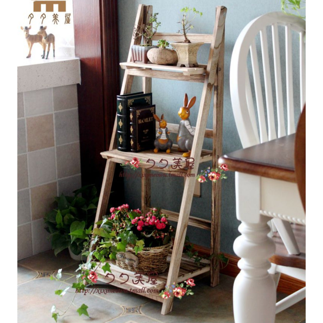 Multi-Tiered Wooden Ladder Shelf Stornfield