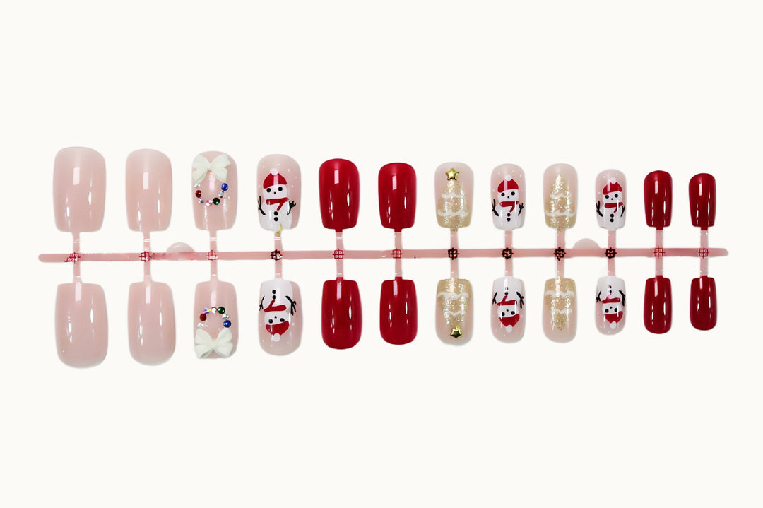 Artificial nail set with festive Christmas motifs Stornfield