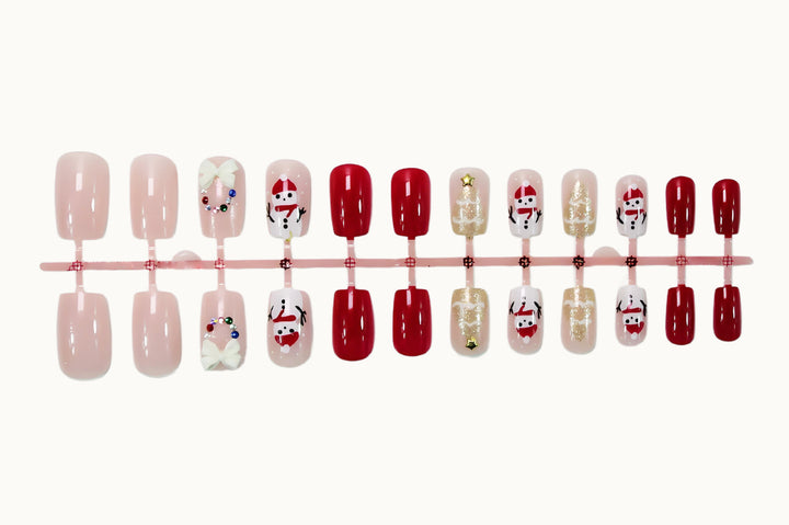 Artificial nail set with festive Christmas motifs Stornfield