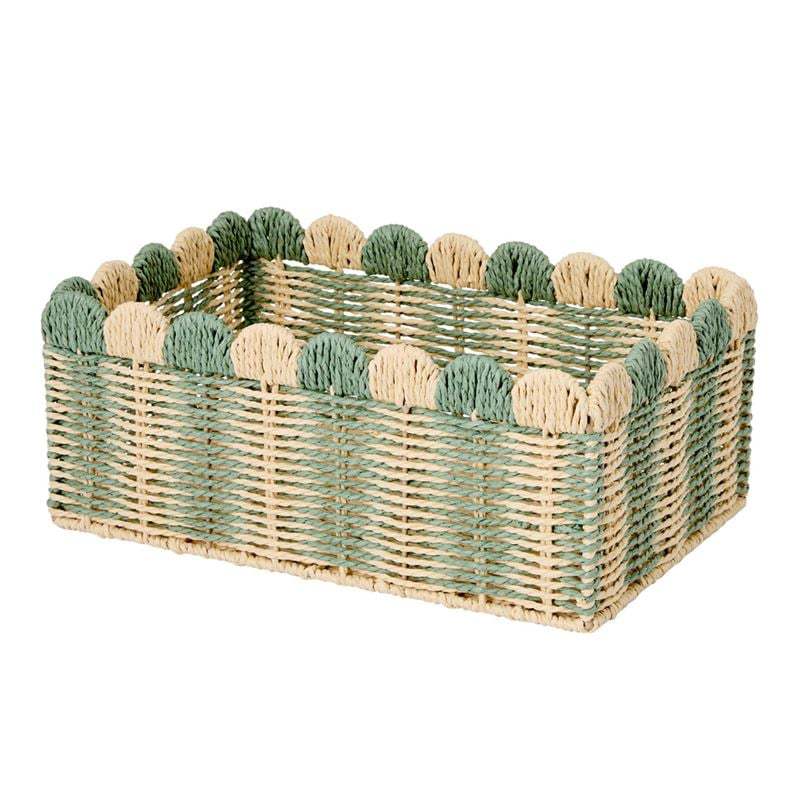 Decorative Scalloped Woven Storage Box Stornfield