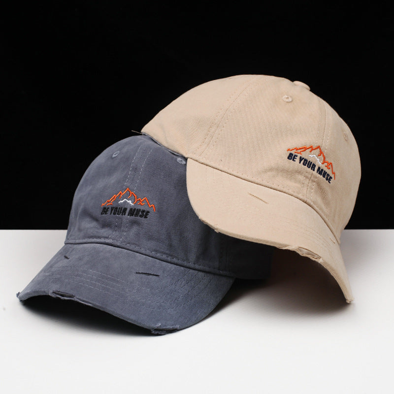 Women's Distressed Cotton Embroidered Baseball Cap Stornfield