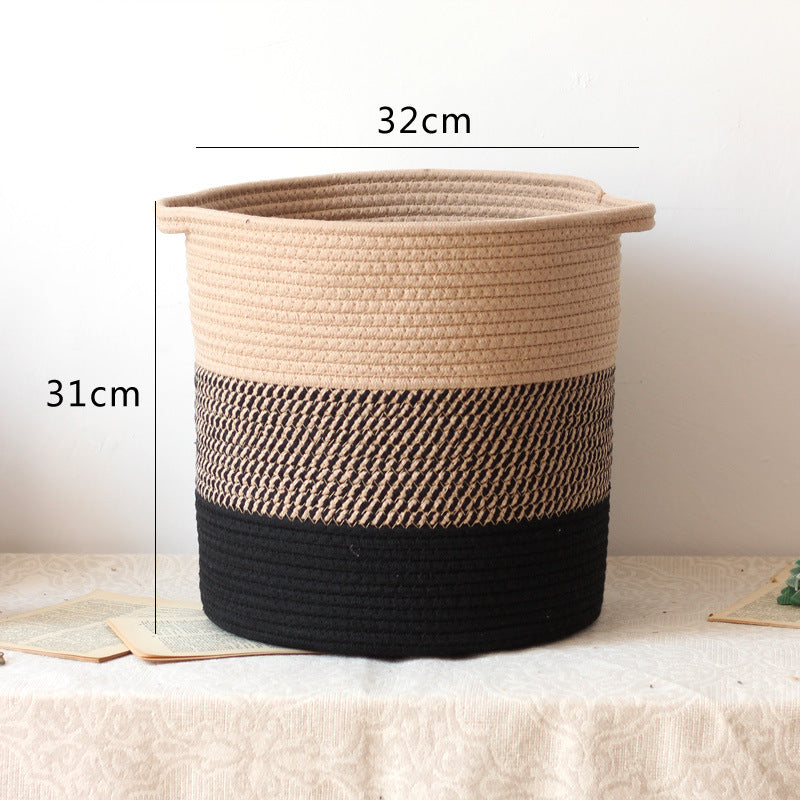 Stylish storage bucket made of woven natural material Stornfield