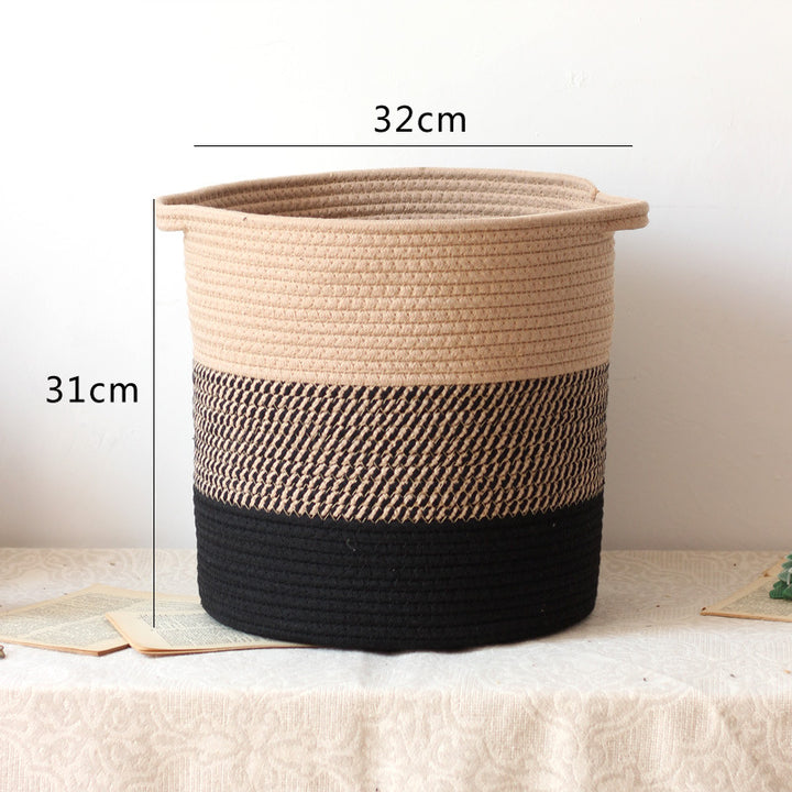 Stylish storage bucket made of woven natural material Stornfield