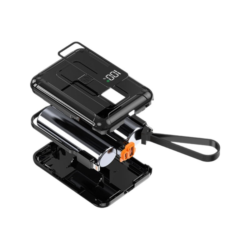 Robust power bank with integrated fast charging function and digital charge level display Stornfield