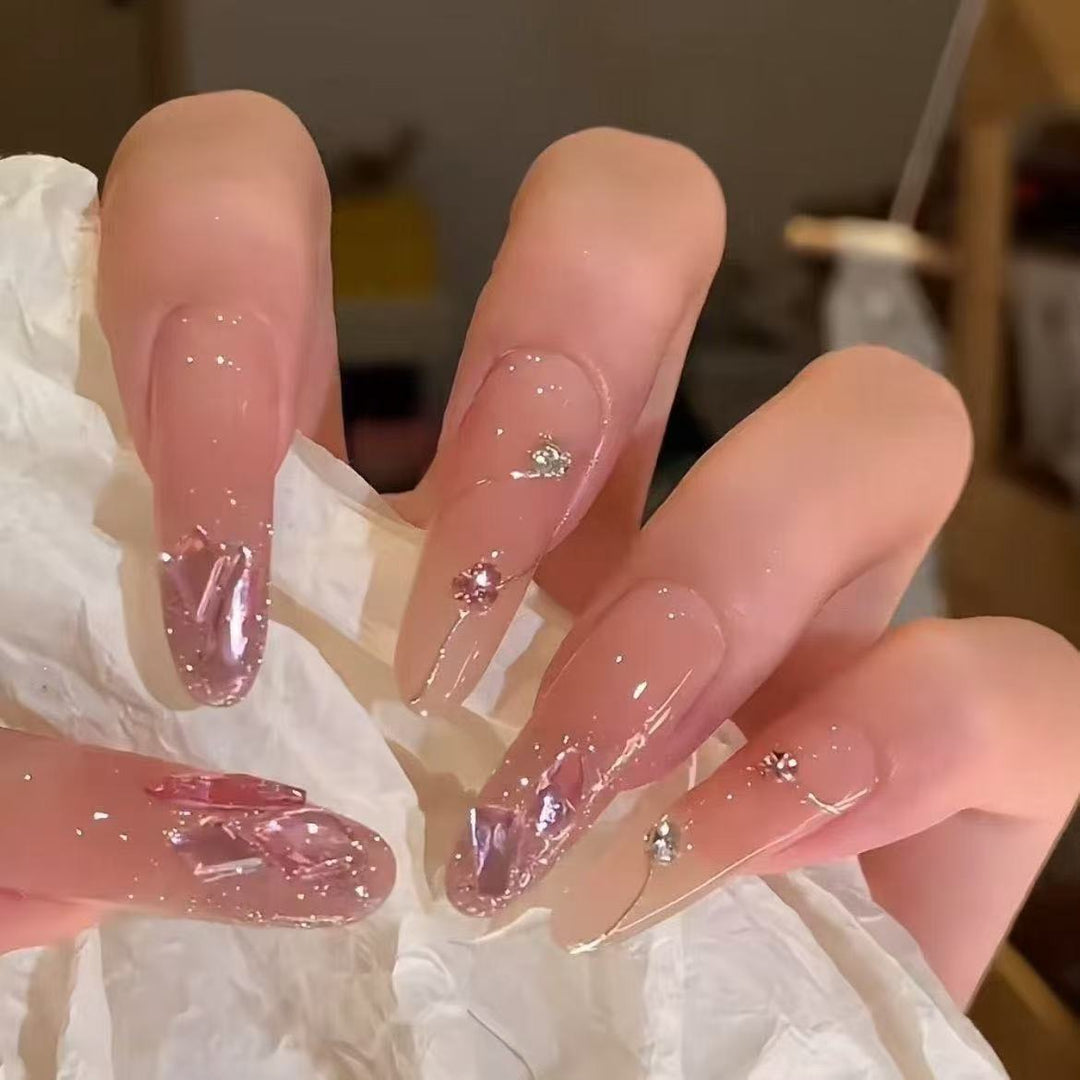 Artistic Nail Extensions with Glitter Accents Stornfield