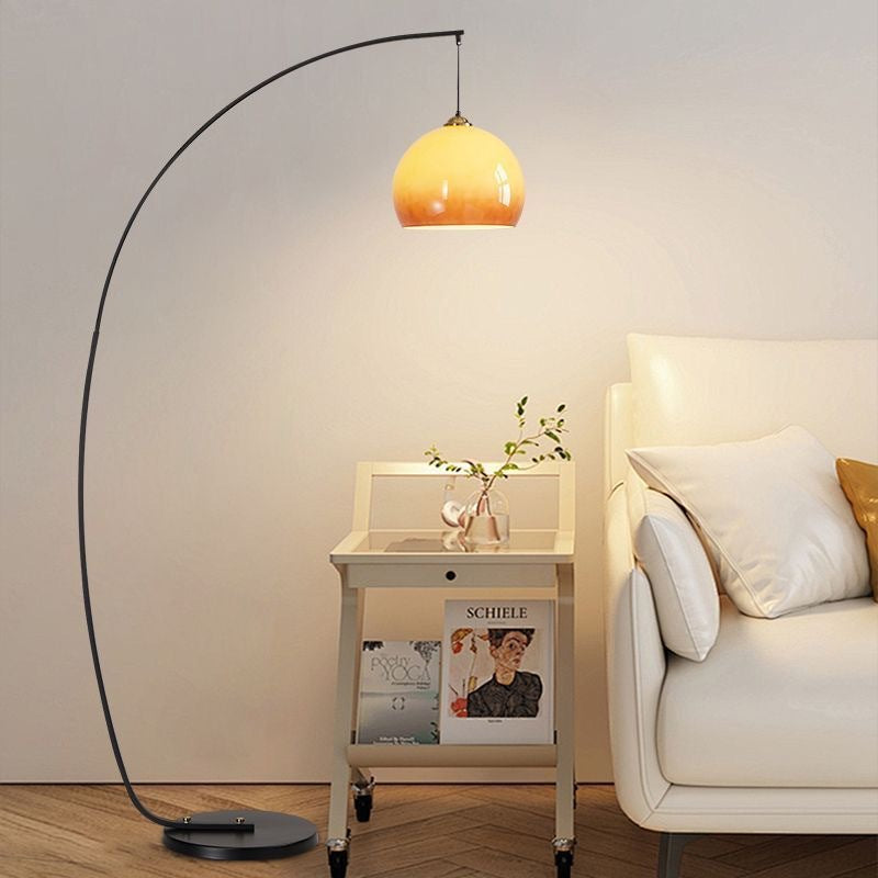Arc Floor Lamp with Glass Shade