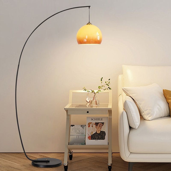 Arc Floor Lamp with Glass Shade