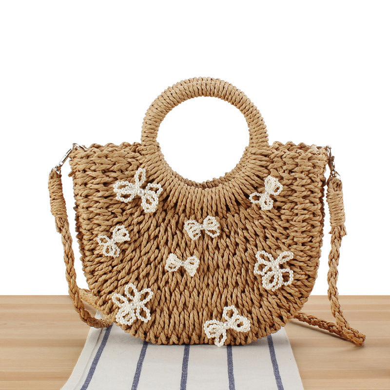 Basket bag with floral designs Stornfield